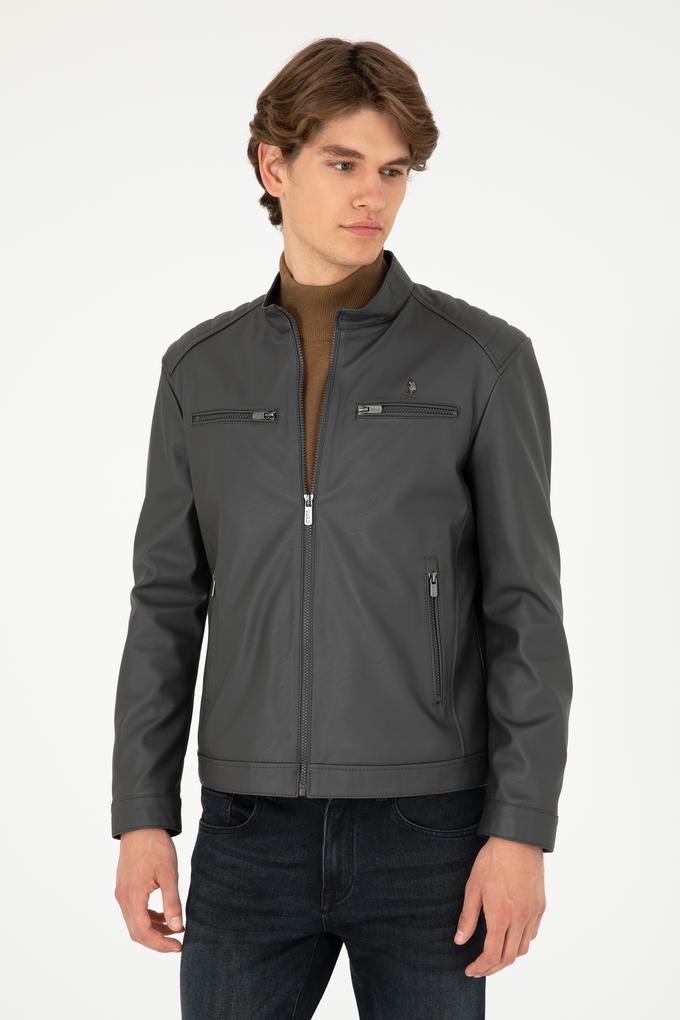 Erkek Antrasit Deri Ceket