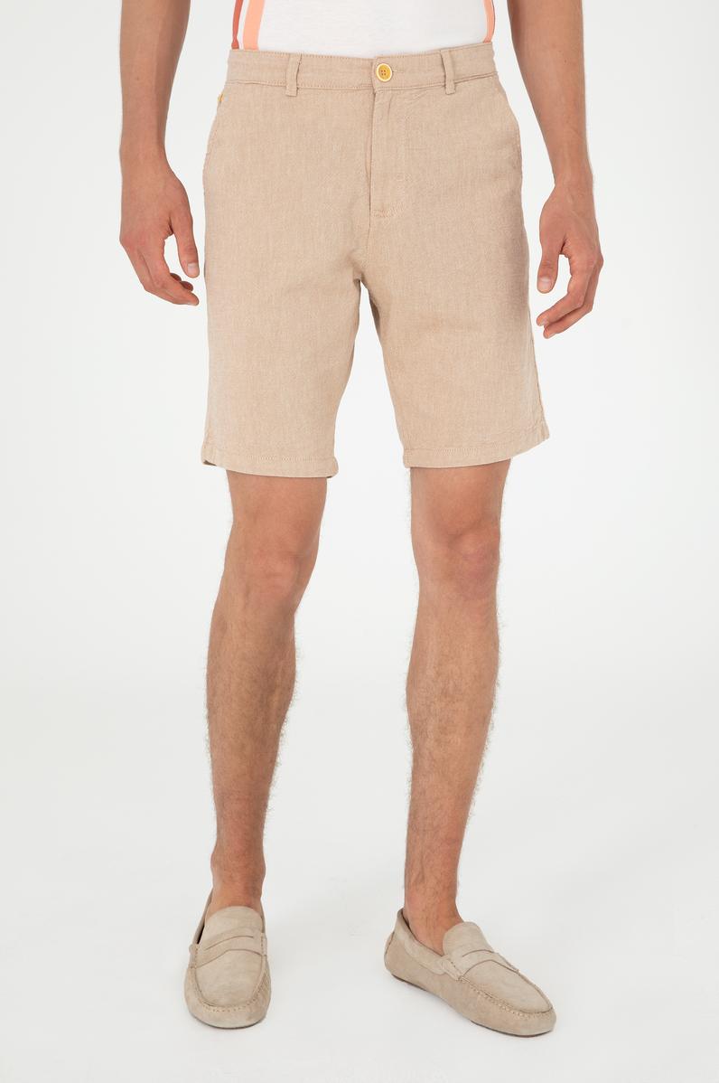 Erkek Safran Dokuma Şort