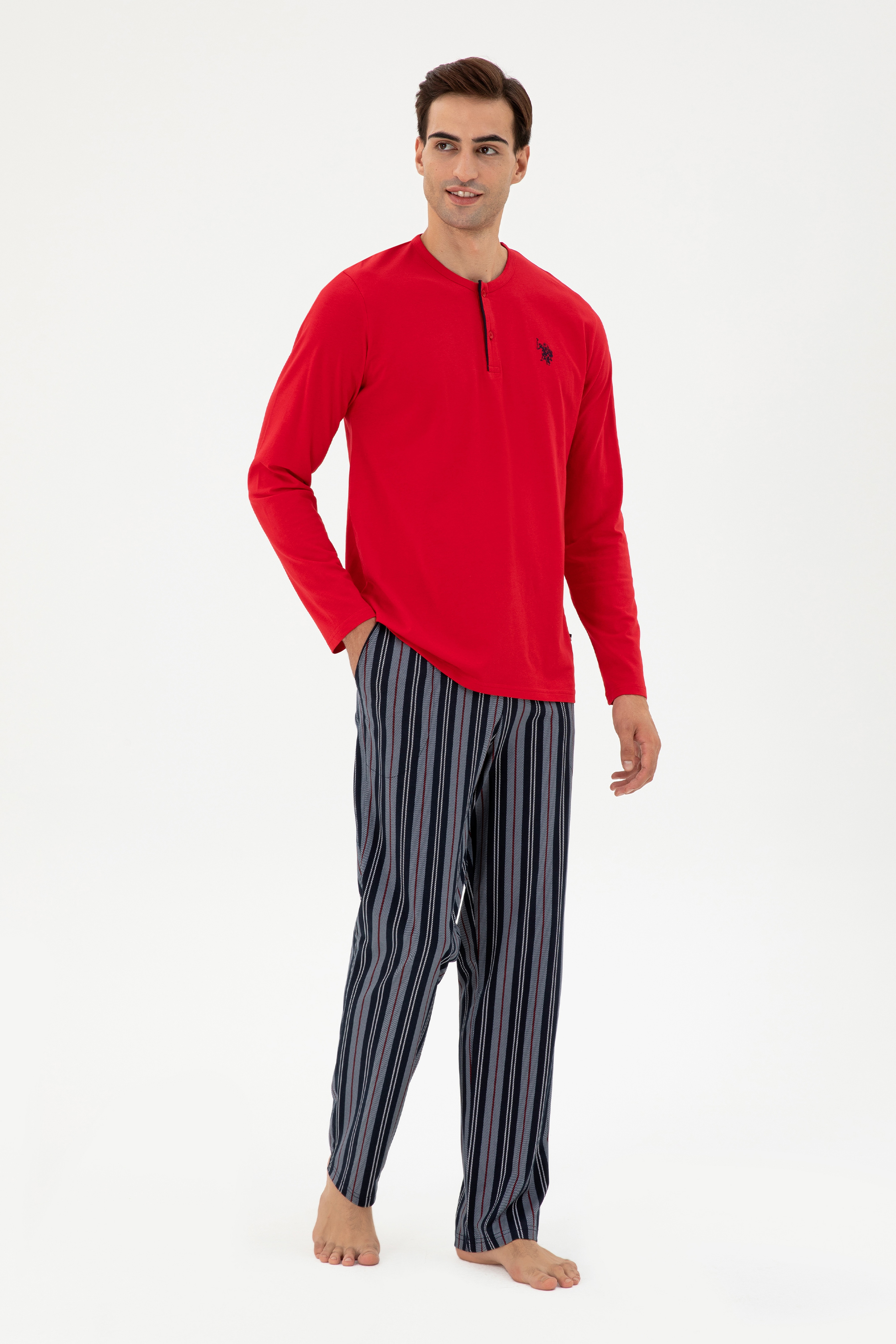 Erkek Kırmızı Pijama Takımı - Image 1