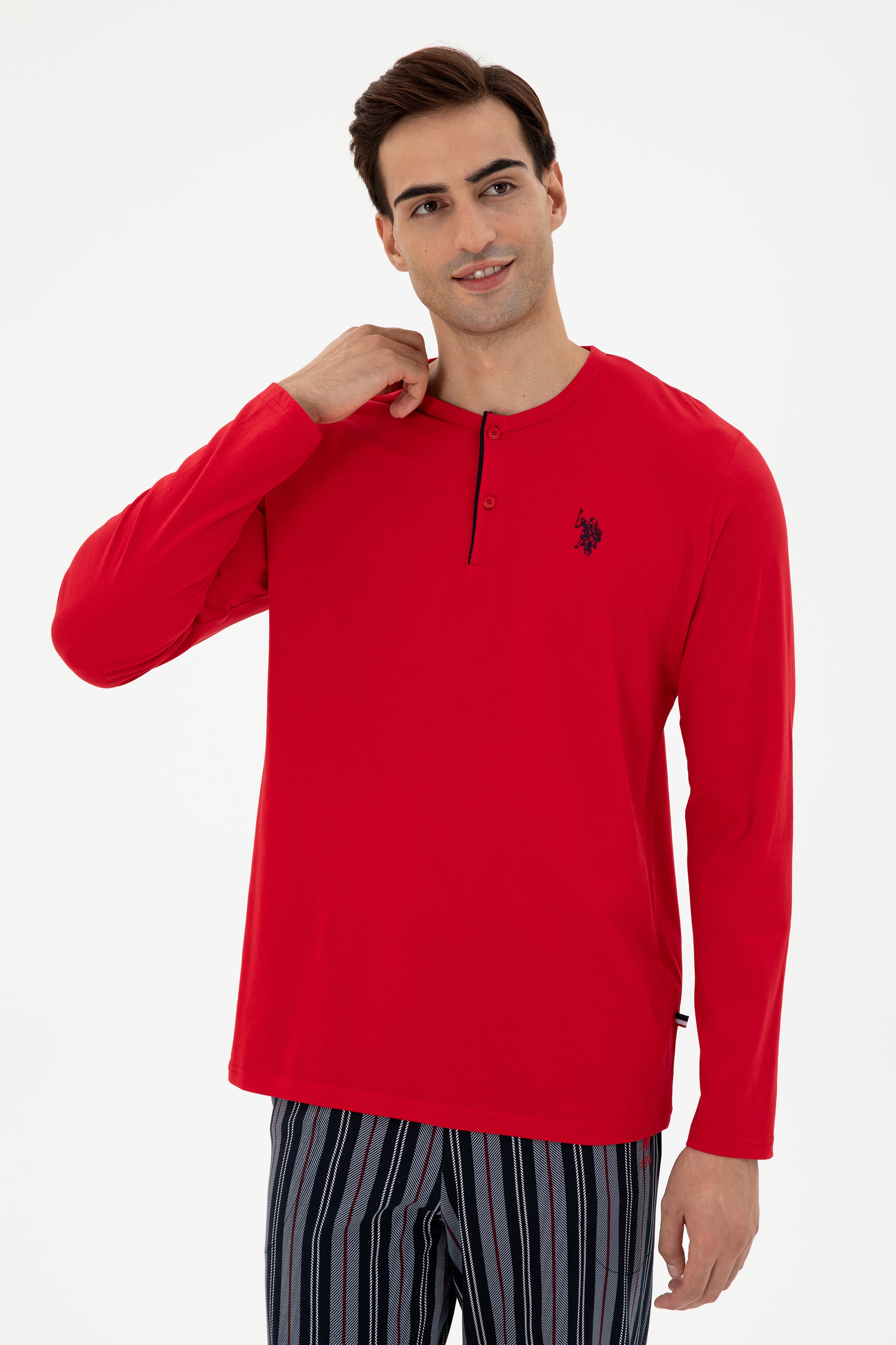 Erkek Kırmızı Pijama Takımı - Image 3