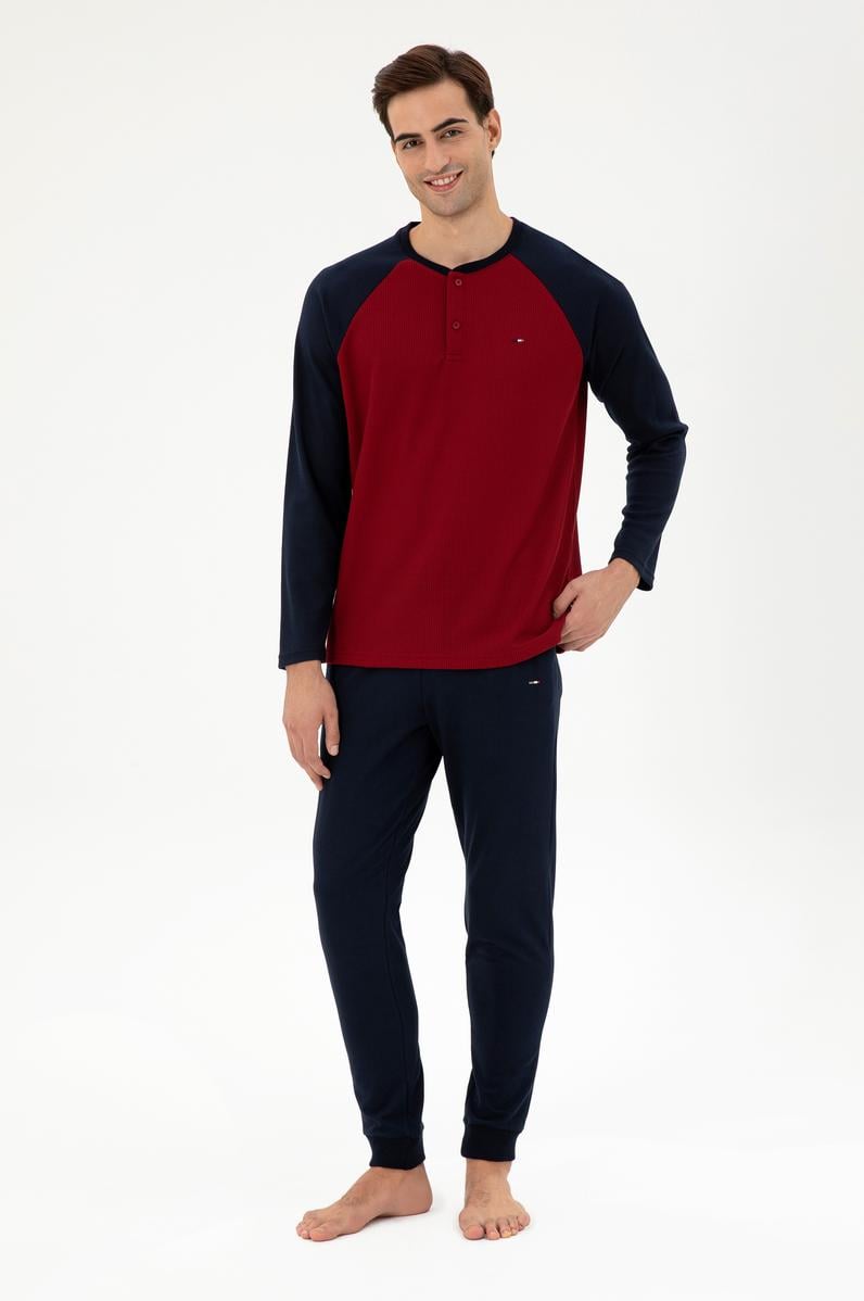 Erkek Bordo Pijama Takımı