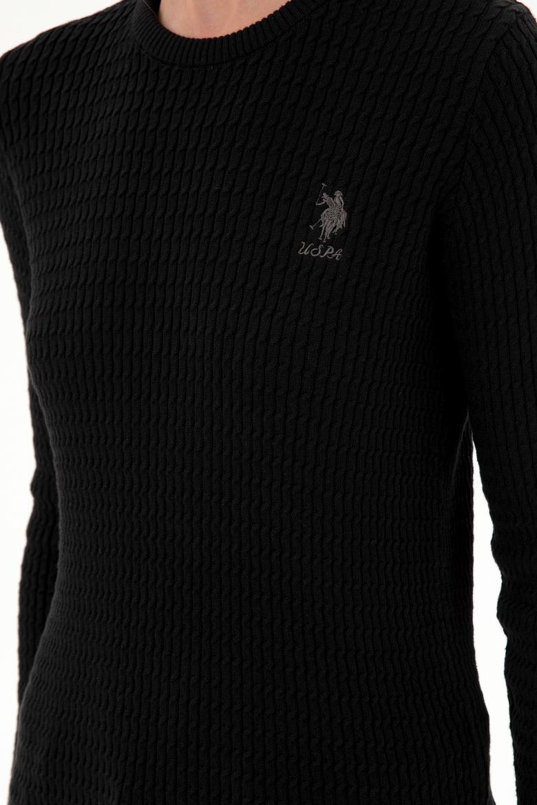 Kadın Siyah Bisiklet Yaka Basic Kazak - 50288979055