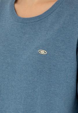 Kadın Mavi Bisiklet Yaka Basic Kazak - 50293510057