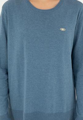 Kadın Mavi Bisiklet Yaka Basic Kazak - 50293510057