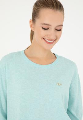 Kadın Su Yeşil Bisiklet Yaka Basic Kazak - 50293510050