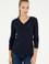 Kadın Lacivert V Yaka Basic Kazak