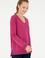 Kadın Fuşya V Yaka Basic Kazak