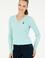 Kadın Su Yeşil V Yaka Basic Kazak