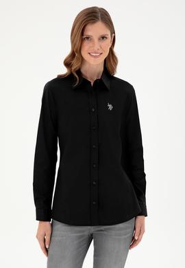 Kadın Siyah Uzun Kollu Basic Gömlek - 50295640030