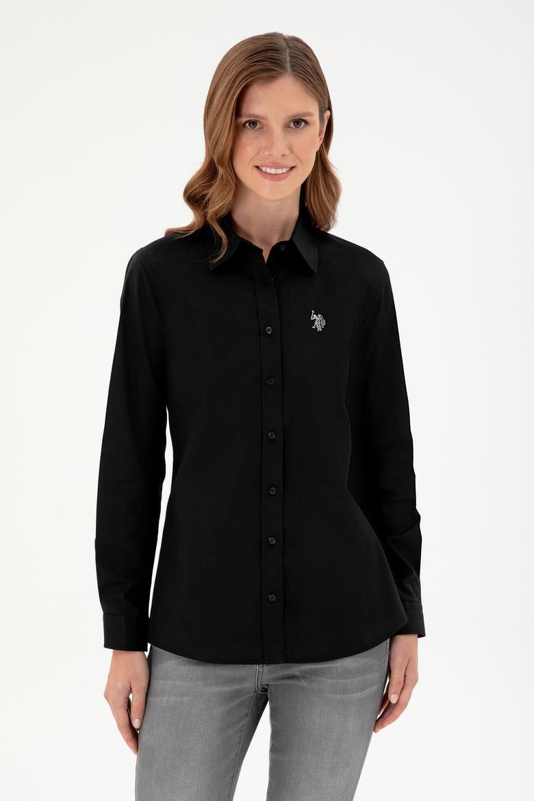 Kadın Siyah Uzun Kollu Basic Gömlek