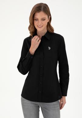 Kadın Siyah Uzun Kollu Basic Gömlek - 50295640030