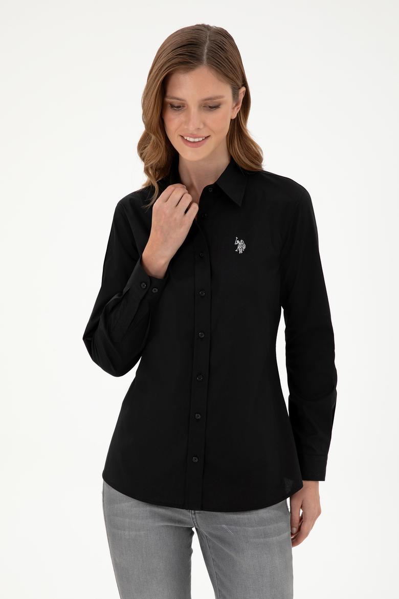 Kadın Siyah Uzun Kollu Basic Gömlek - 50295640030