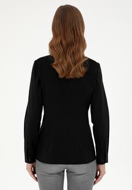 Kadın Siyah Uzun Kollu Basic Gömlek - 50295640030