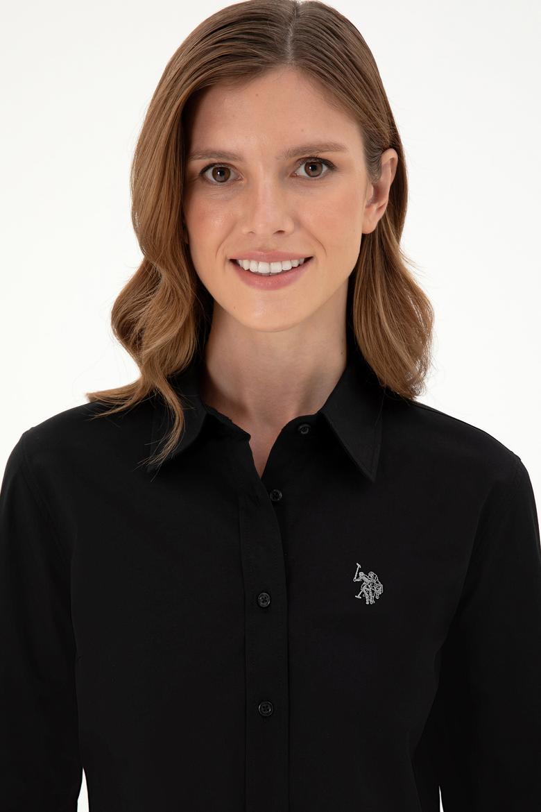 Kadın Siyah Uzun Kollu Basic Gömlek - 50295640030