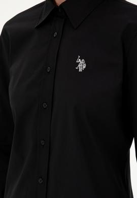 Kadın Siyah Uzun Kollu Basic Gömlek - 50295640030