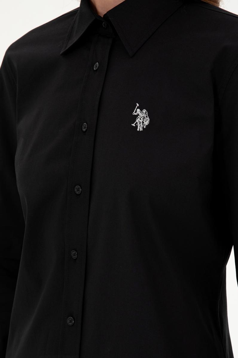 Kadın Siyah Uzun Kollu Basic Gömlek