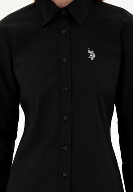 Kadın Siyah Uzun Kollu Basic Gömlek - 50295640030