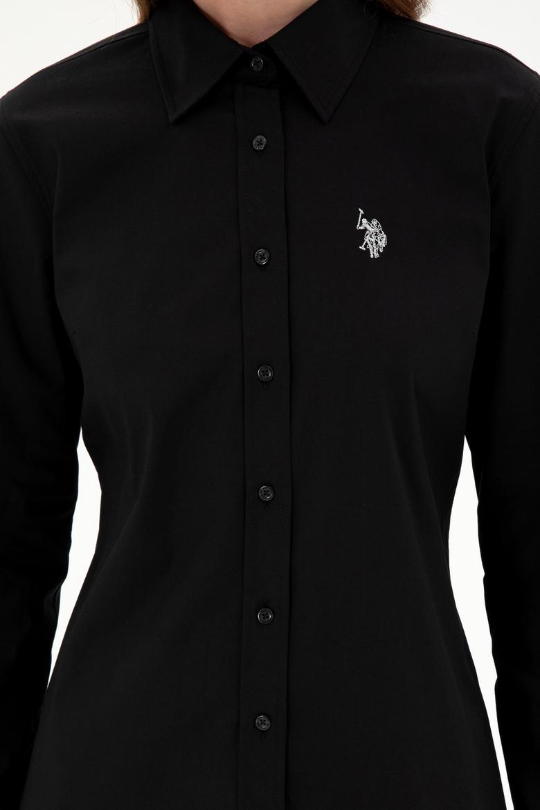 Kadın Siyah Uzun Kollu Basic Gömlek - 50295640030