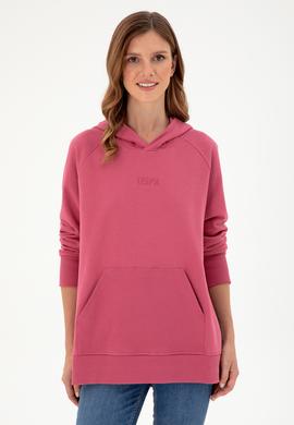 Kadın Pembe Kapüşonlu Sweatshirt - 50296944008