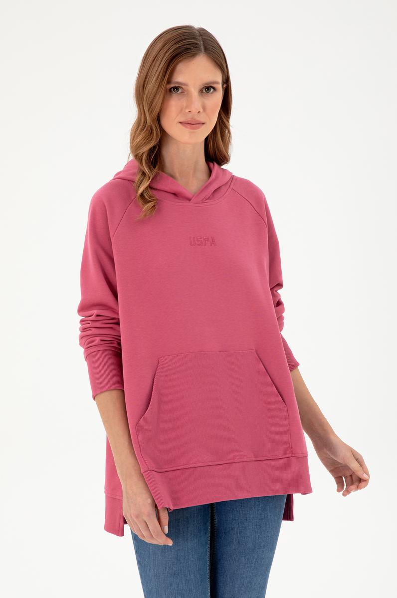 Kadın Pembe Kapüşonlu Sweatshirt