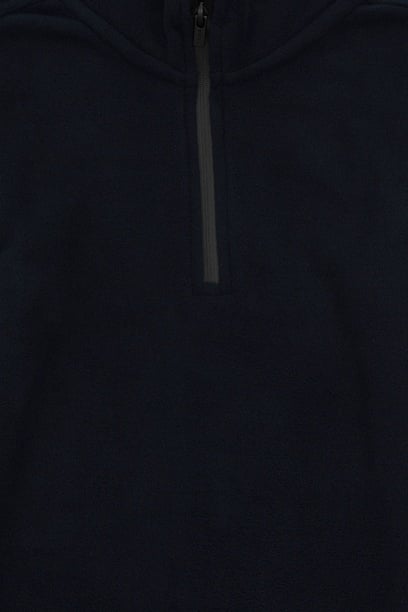 Erkek Çocuk Yarım Fermuarlı Lacivert Polar Sweatshirt