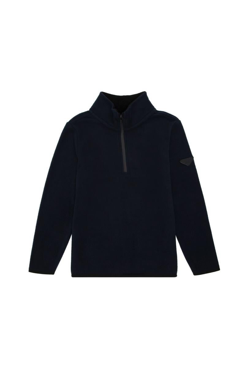 Erkek Çocuk Yarım Fermuarlı Lacivert Polar Sweatshirt