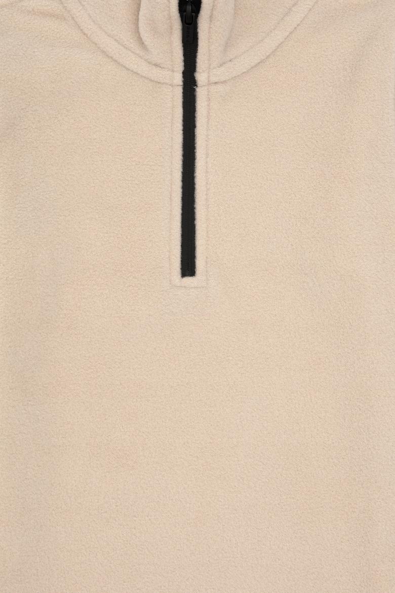 Erkek Çocuk Yarım Fermuarlı Taş Polar Sweatshirt - 50298060054