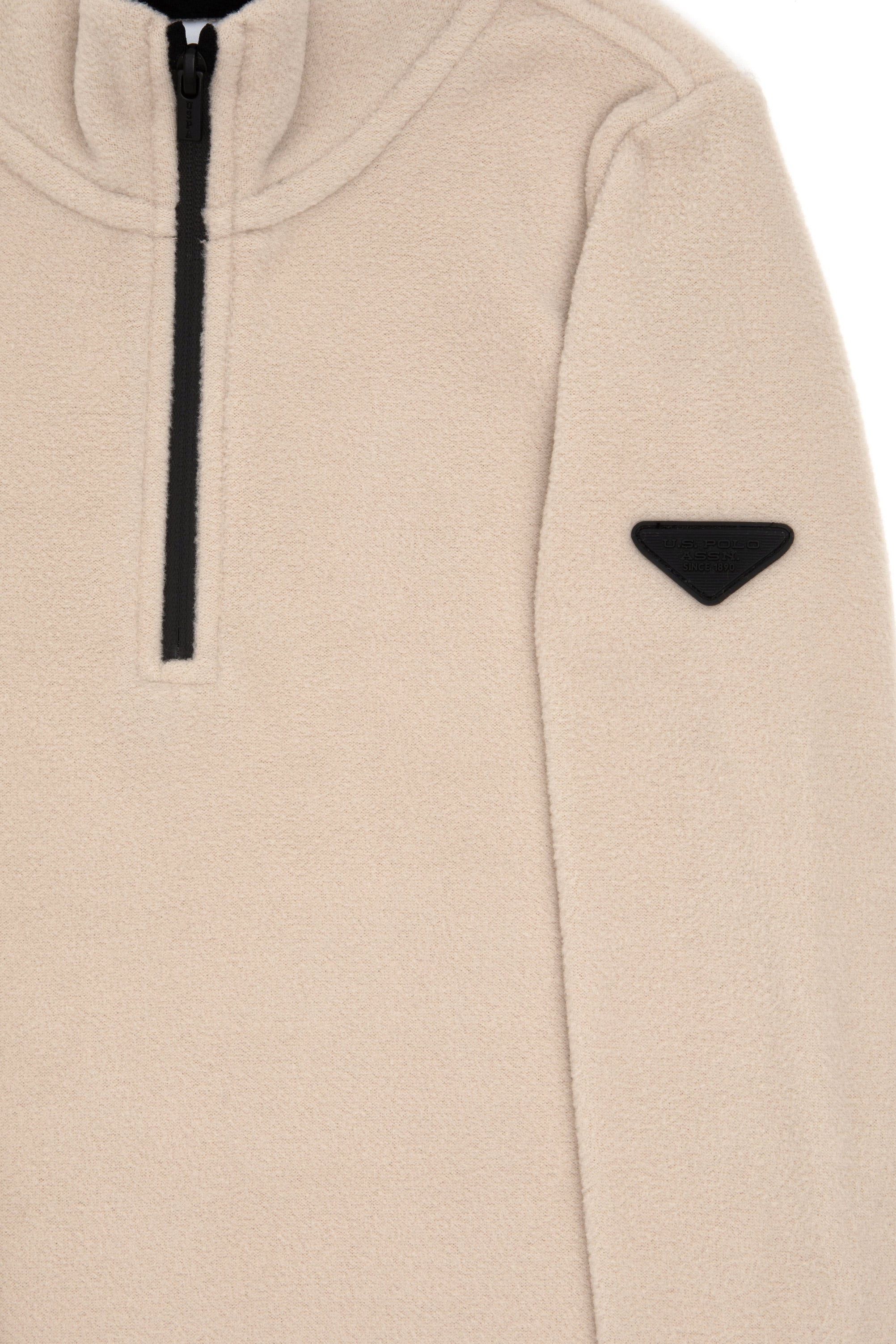 Erkek Çocuk Yarım Fermuarlı Taş Polar Sweatshirt - Image 5