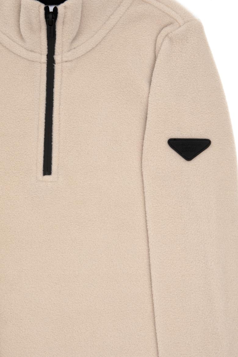 Erkek Çocuk Yarım Fermuarlı Taş Polar Sweatshirt - 50298060054