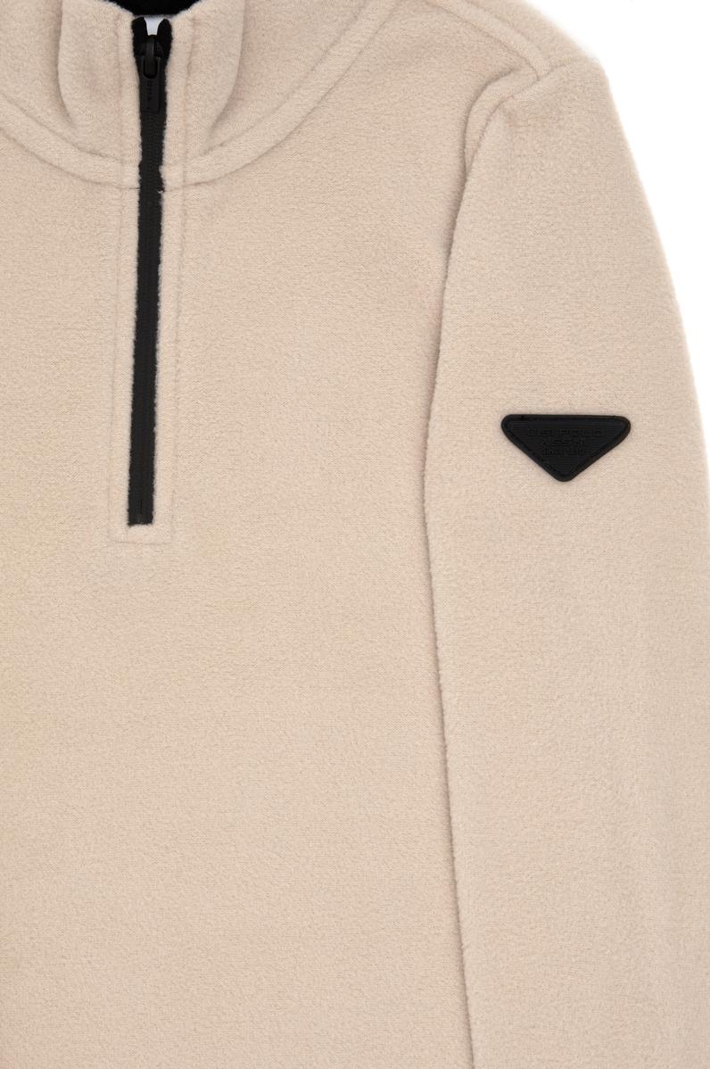 Erkek Çocuk Yarım Fermuarlı Taş Polar Sweatshirt