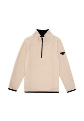 Erkek Çocuk Yarım Fermuarlı Taş Polar Sweatshirt - 50298060054