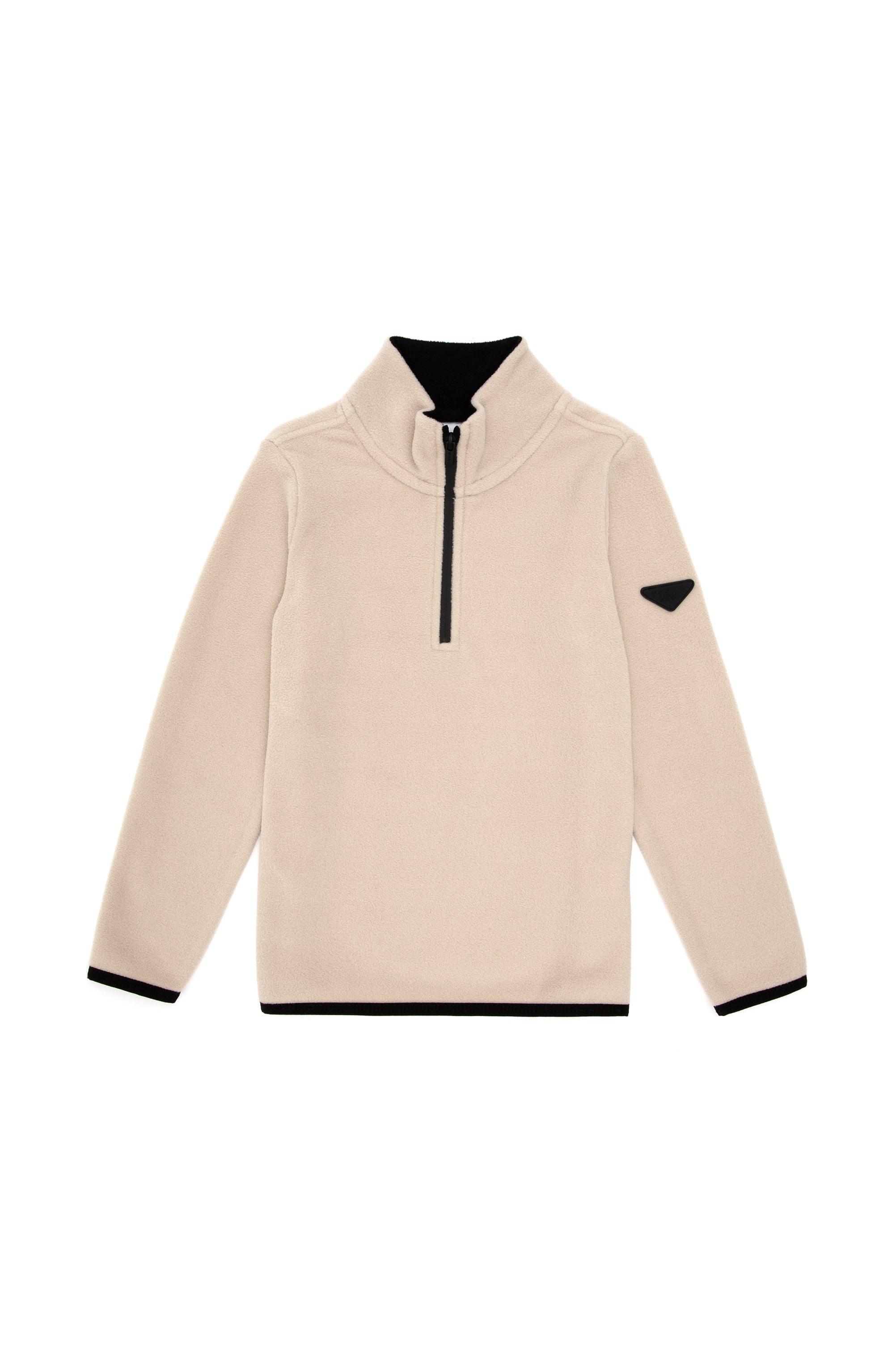 Erkek Çocuk Yarım Fermuarlı Taş Polar Sweatshirt - Image 2