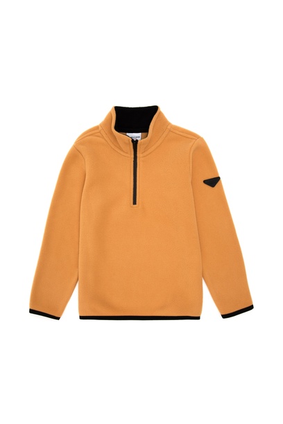 Erkek Çocuk Yarım Fermuarlı Camel Polar Sweatshirt