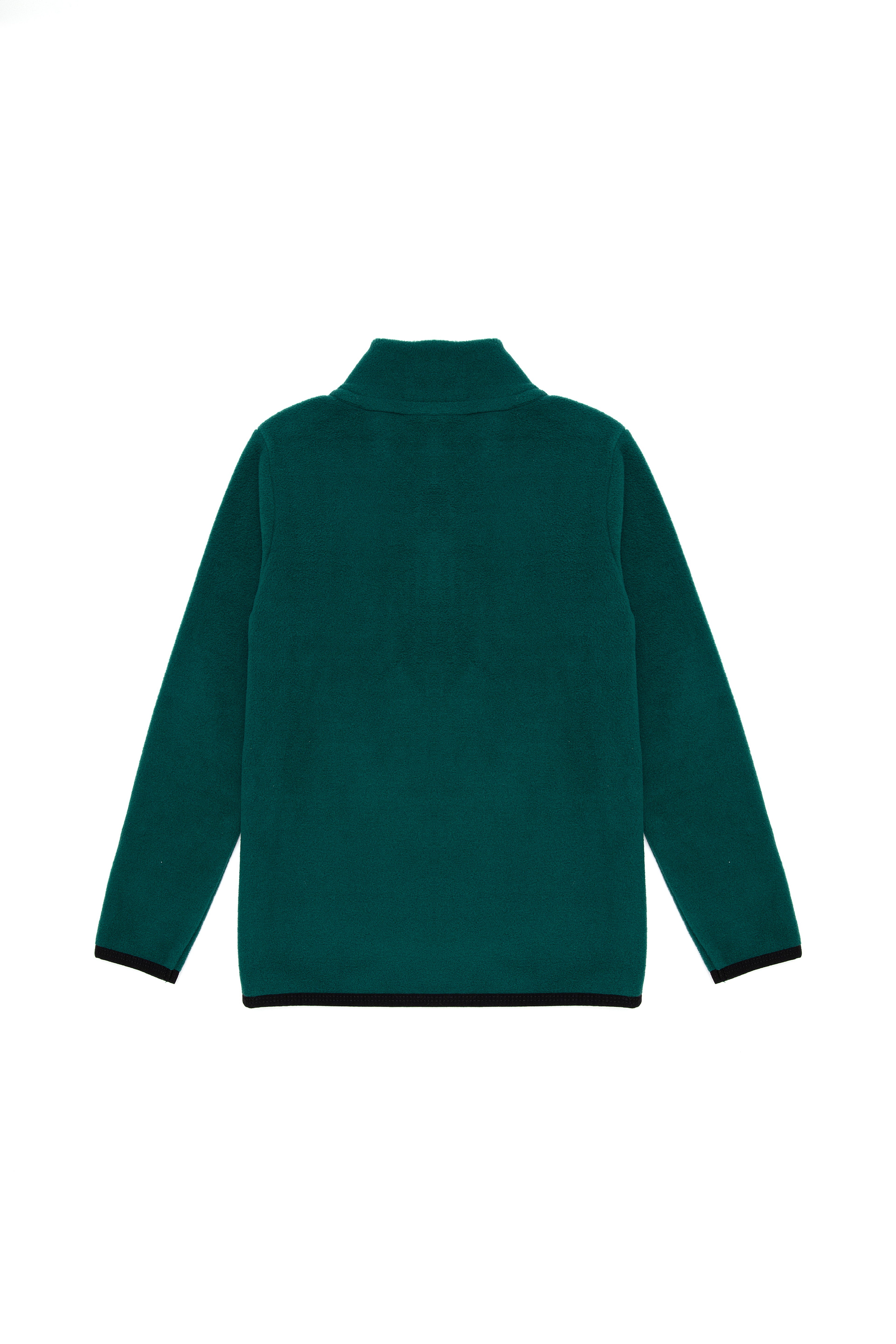 Erkek Çocuk Yarım Fermuarlı Koyu Yeşil Polar Sweatshirt