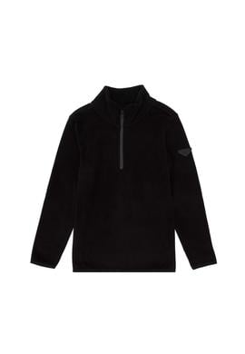 Erkek Çocuk Yarım Fermuarlı Siyah Polar Sweatshirt - 50298060094