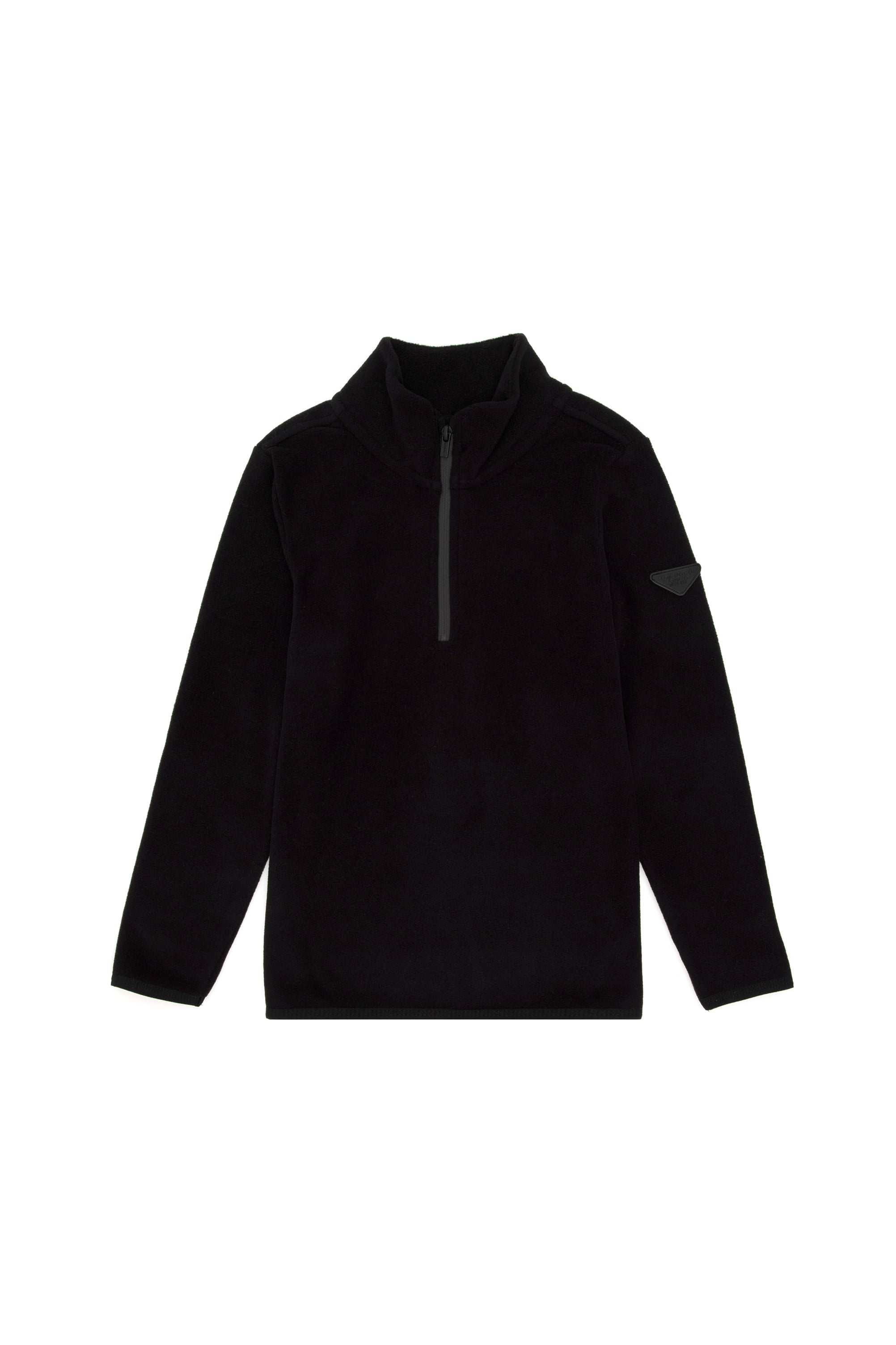 Erkek Çocuk Yarım Fermuarlı Siyah Polar Sweatshirt