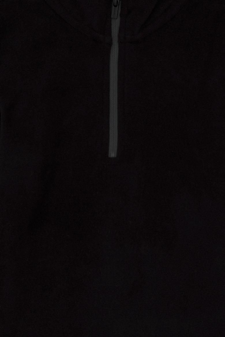 Erkek Çocuk Yarım Fermuarlı Siyah Polar Sweatshirt - 50298060094