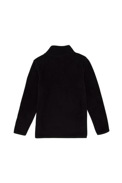Erkek Çocuk Yarım Fermuarlı Siyah Polar Sweatshirt