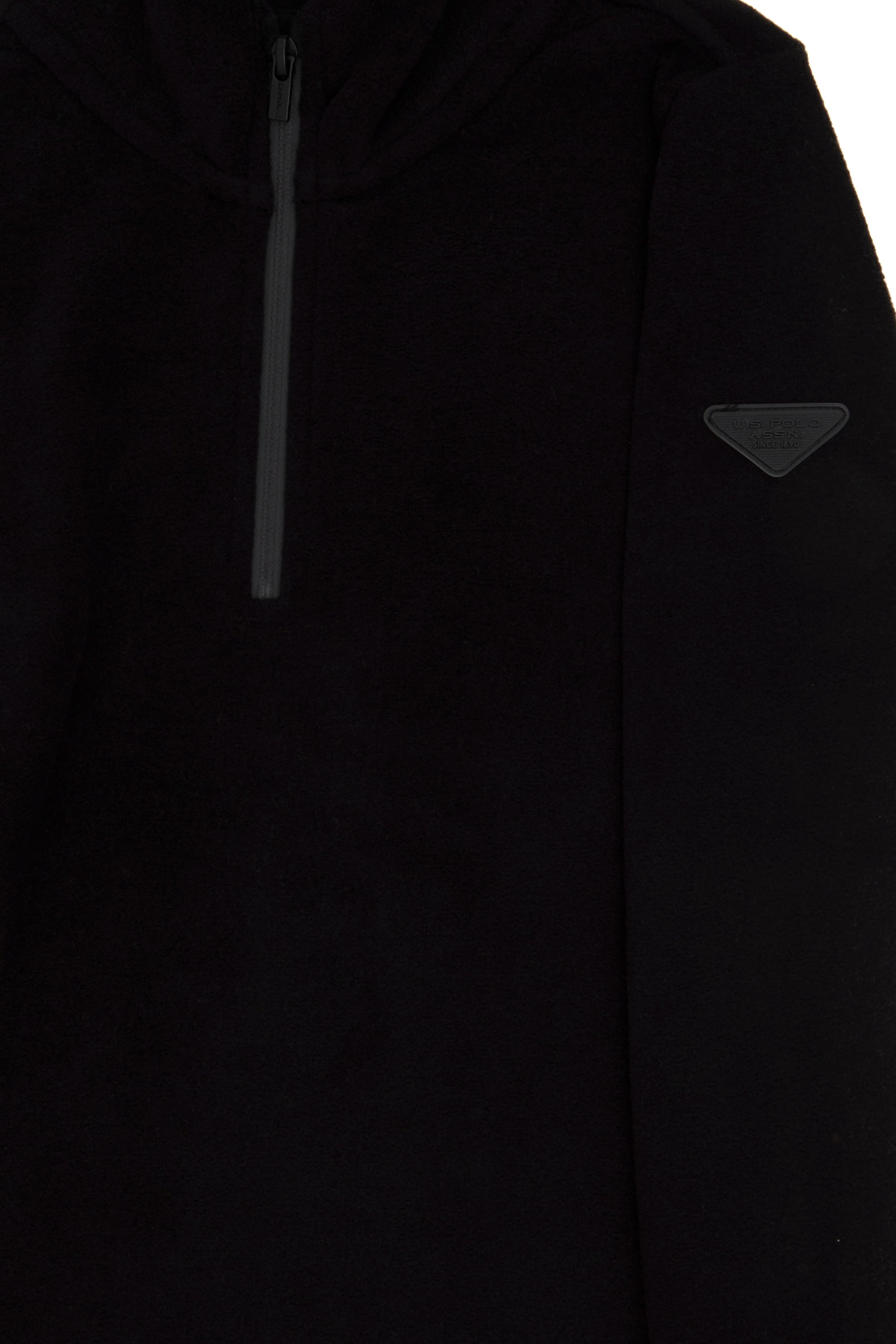 Erkek Çocuk Yarım Fermuarlı Siyah Polar Sweatshirt - Image 4