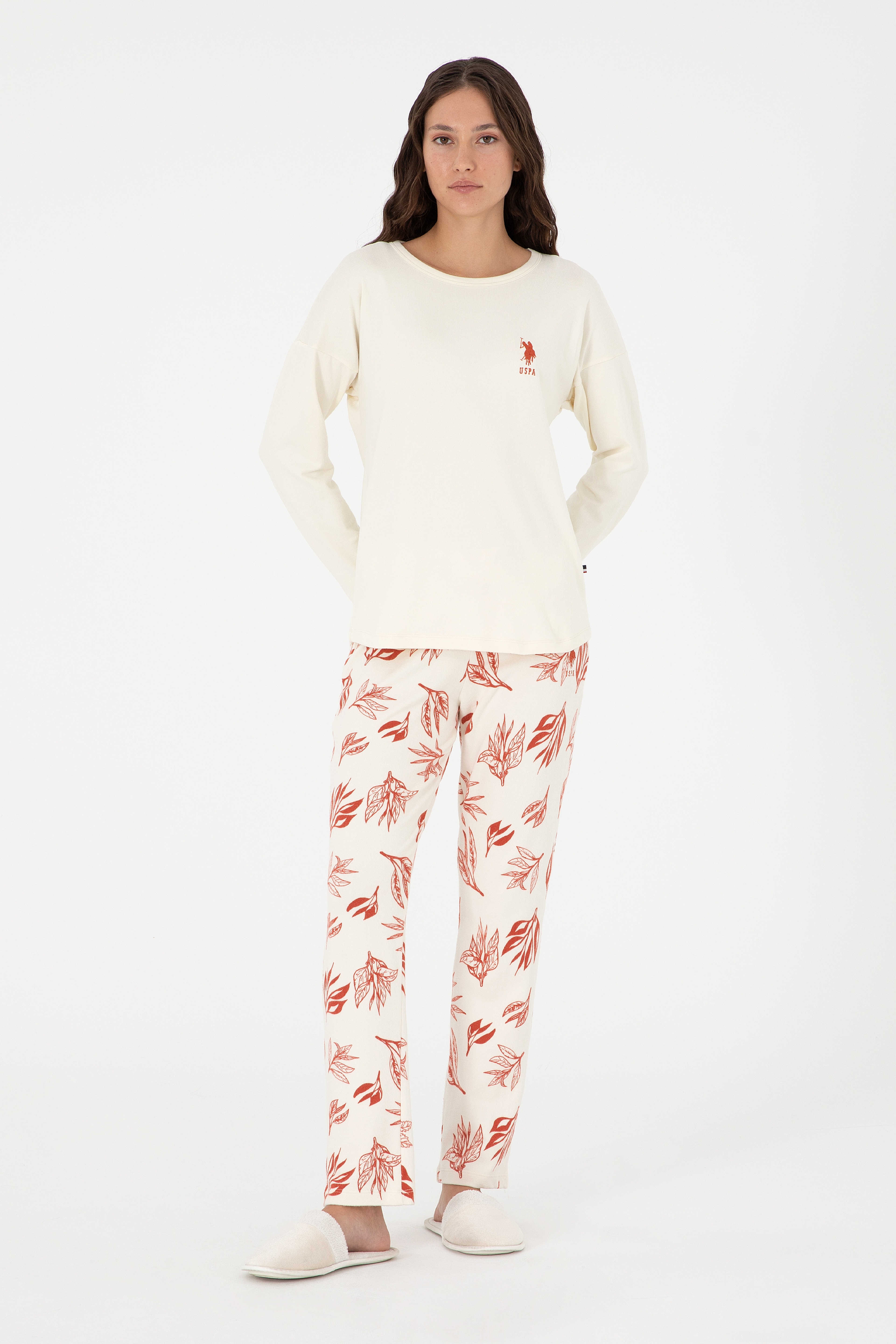 Kadın Kiremit Pijama Takımı