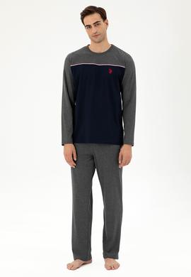 Erkek Antrasit Melanj Pijama Takımı - 50301719016