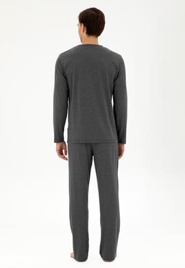 Erkek Antrasit Melanj Pijama Takımı - 50301719016