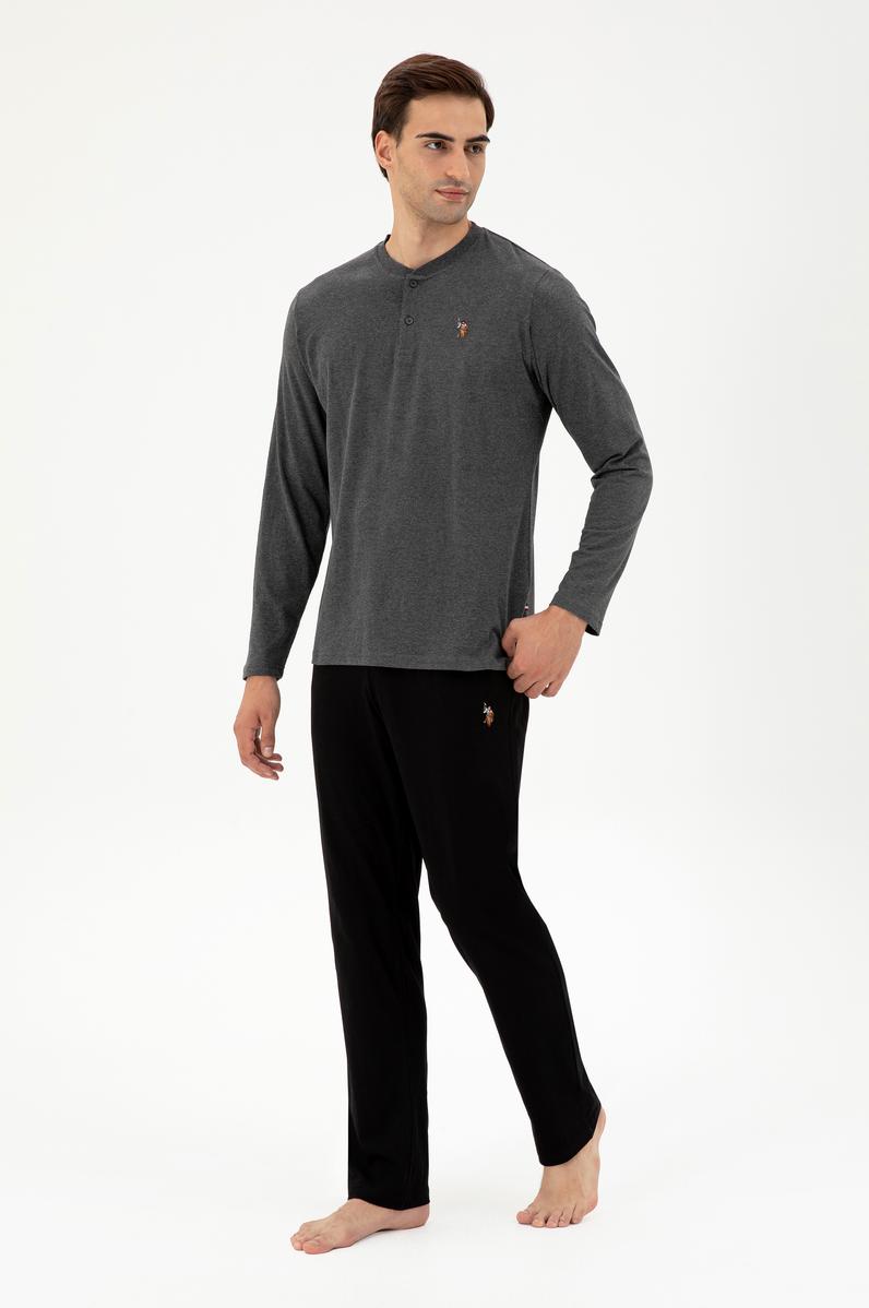 Erkek Antrasit Melanj Pijama Takımı