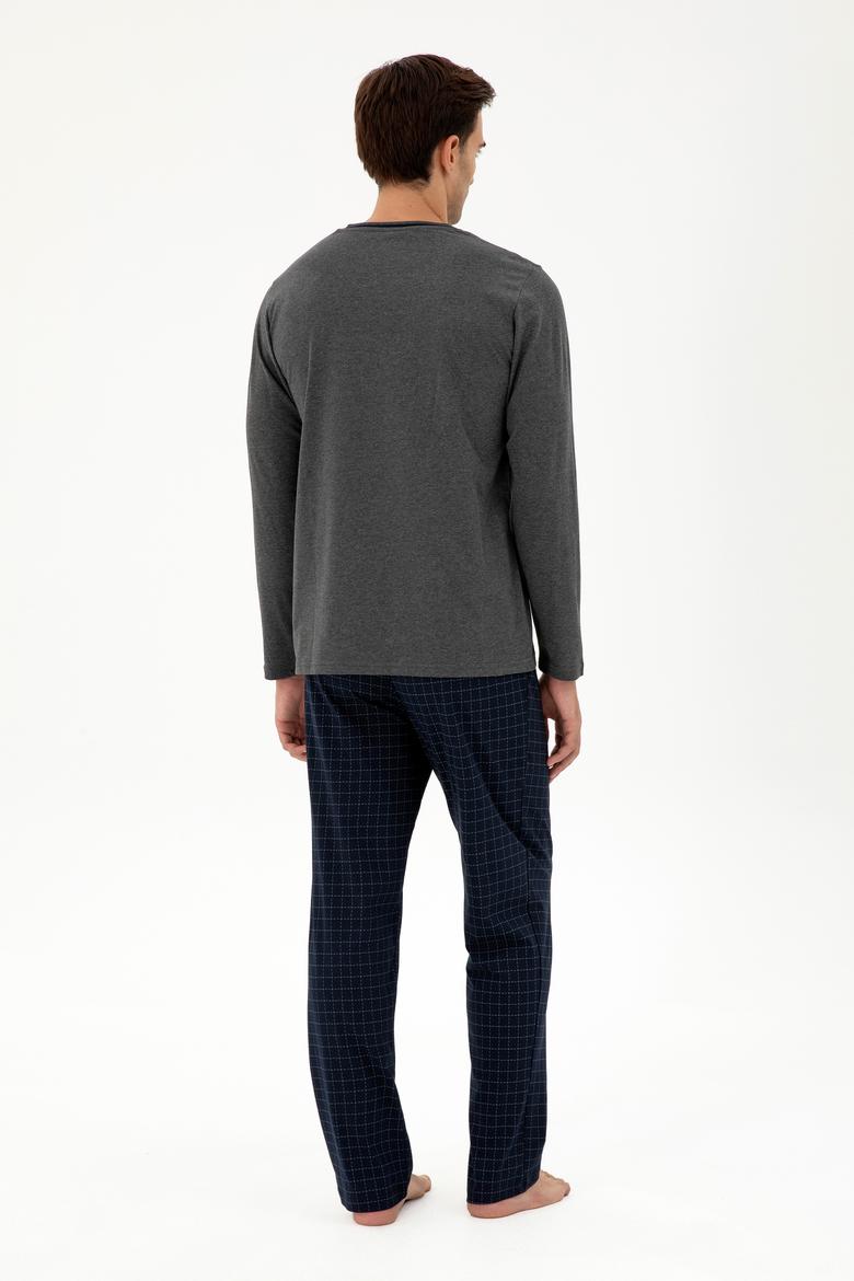 Erkek Antrasit Melanj Pijama Takımı - 50301729005