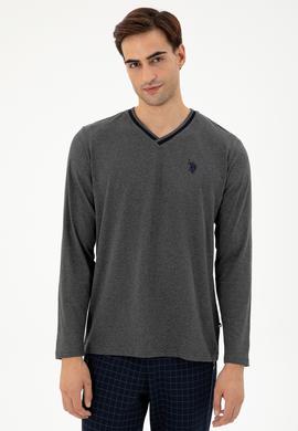 Erkek Antrasit Melanj Pijama Takımı - 50301729005