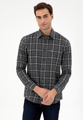 Erkek Antrasit Uzun Kollu Gömlek - 50296616001