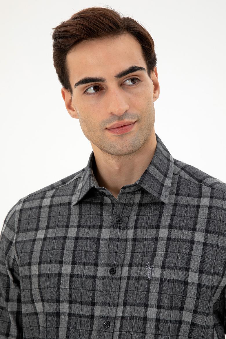 Erkek Antrasit Uzun Kollu Gömlek - 50296616001