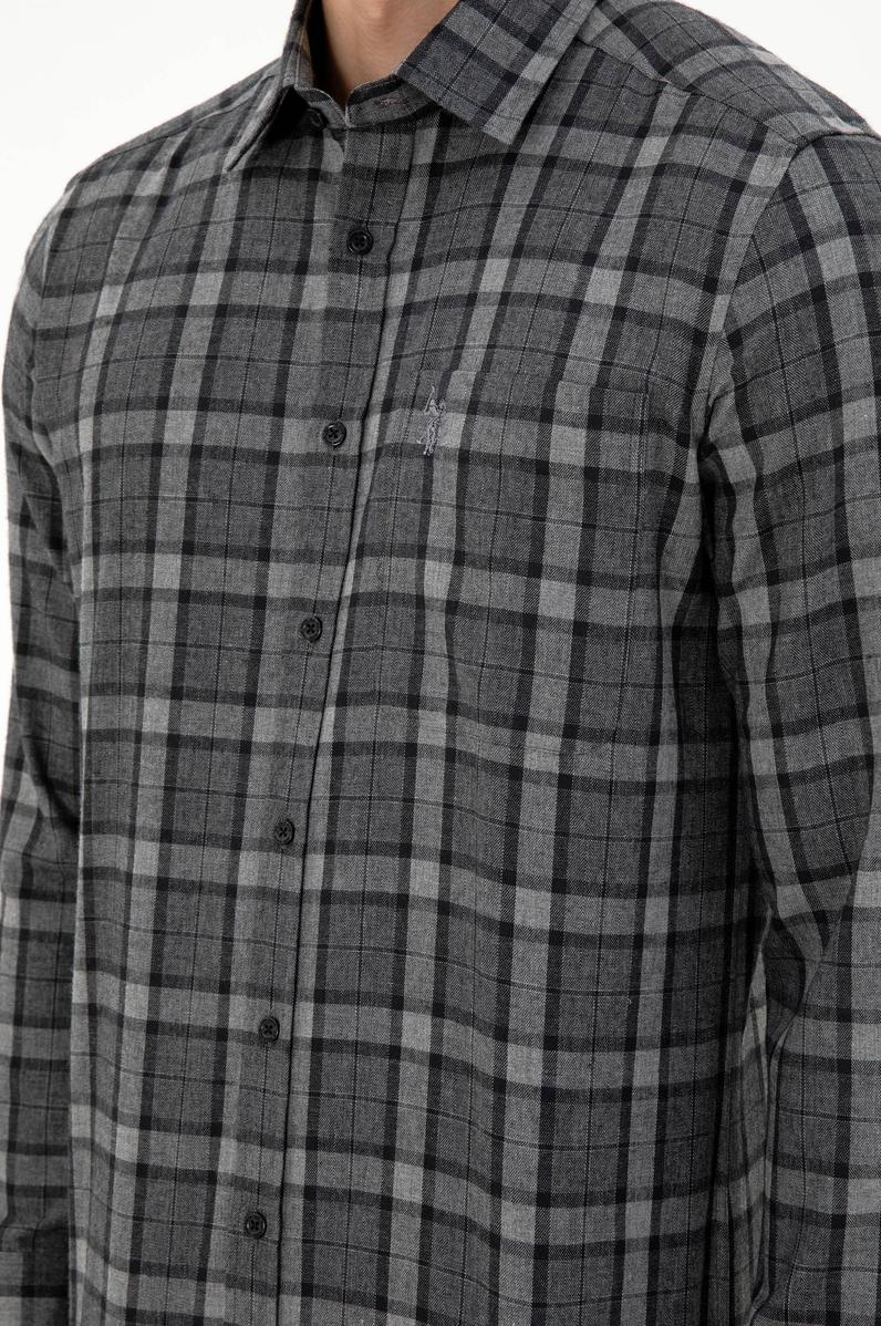 Erkek Antrasit Uzun Kollu Gömlek