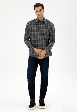Erkek Antrasit Uzun Kollu Gömlek - 50296616001
