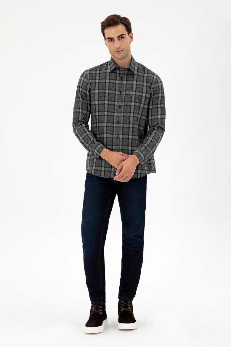 Erkek Antrasit Uzun Kollu Gömlek - 50296616001